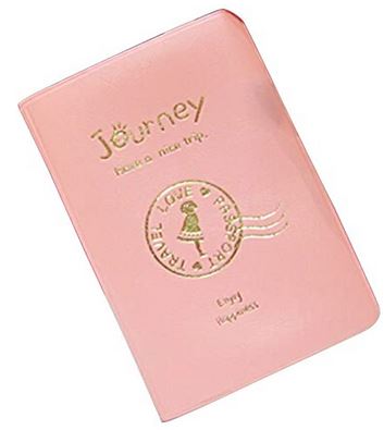 protege passeport rose clair en cuir synthetique de la marque Jardin Reve