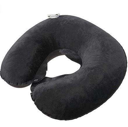 oreiller de voyage gonfable simple de couleur noir marque Samsonite taille 36cm